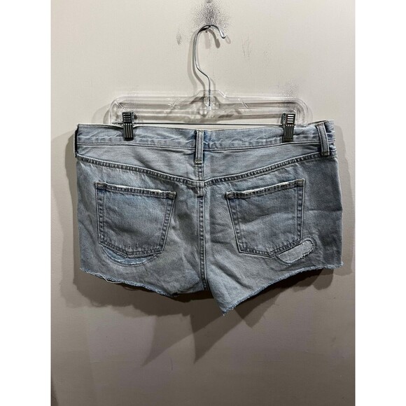 Gap 1969 Shorts Women's Size 31 Slim Denim Light Wash Distressed Patches Concert - Picture 2 of 9
